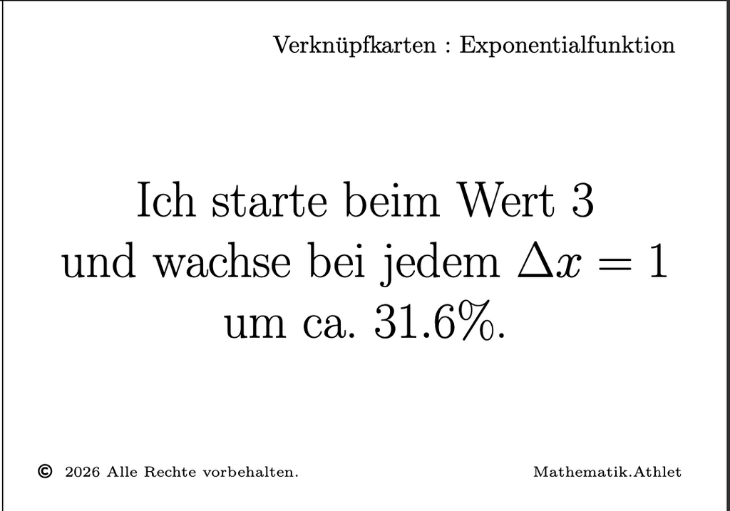 Verknüpfkarten Exponentialfunktion