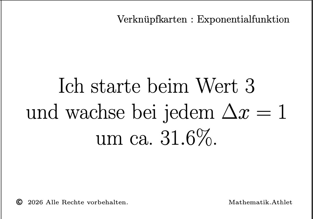 Verknüpfkarten Exponentialfunktion