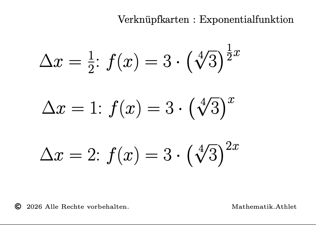 Verknüpfkarten Exponentialfunktion