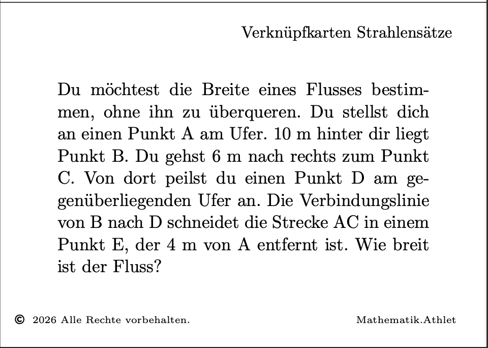 Verknüpfkarten Strahlensatz